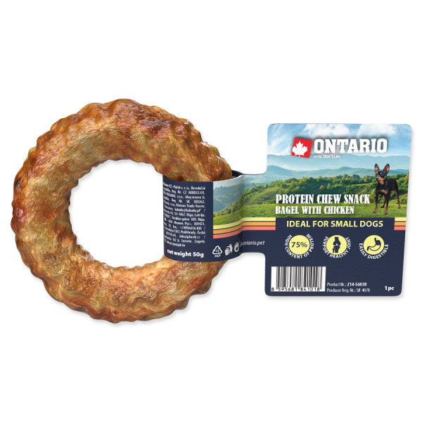 Ontario Protein žvýkací pamlsek bagel s kuřecím
