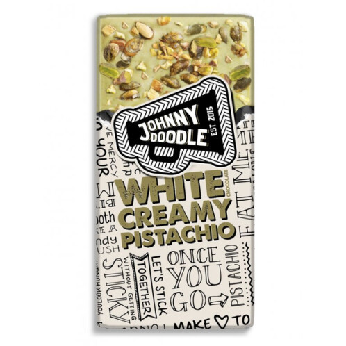 Johnny Doodle - bílá čokoláda, krémové pistácie 150 g 0l