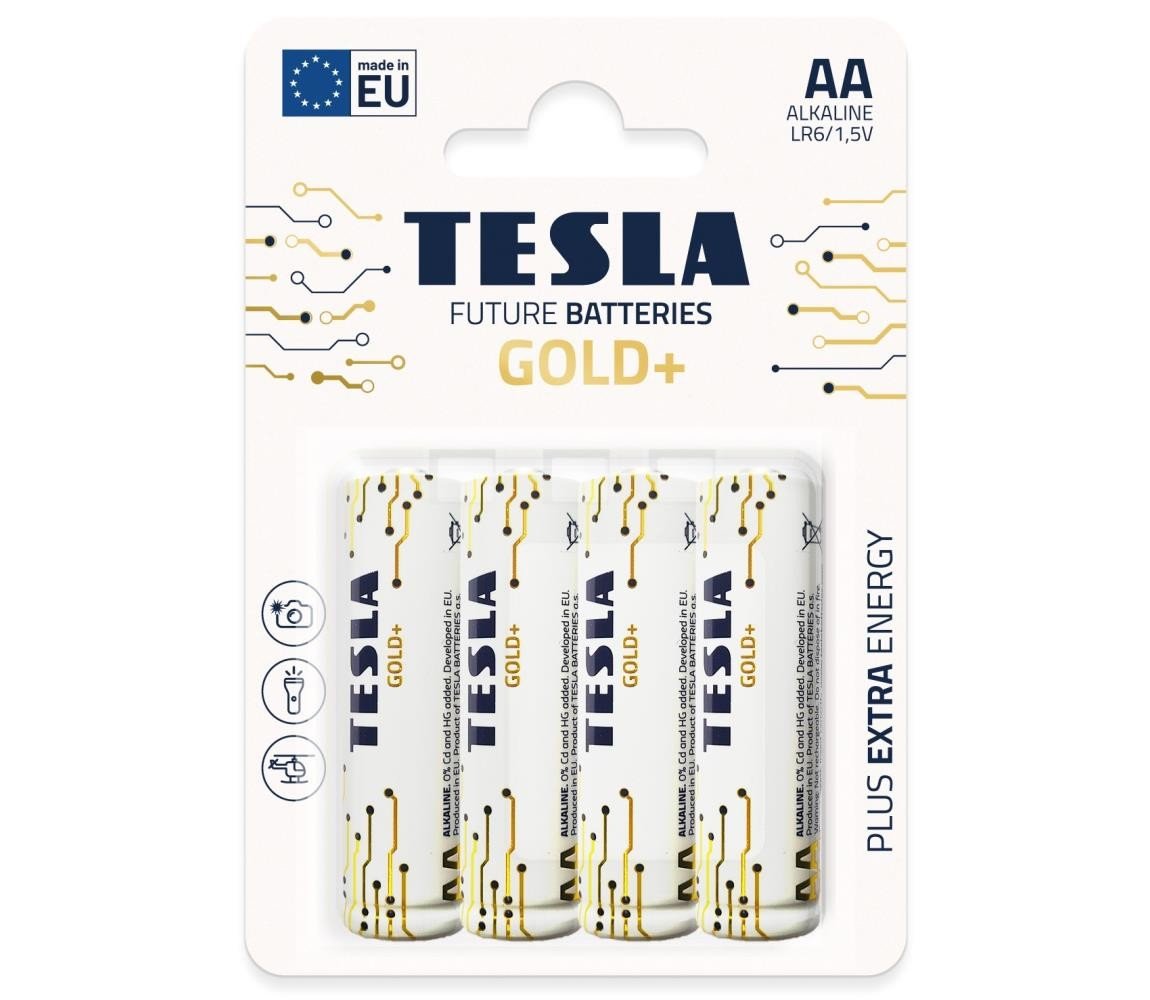 Tesla Batteries Tesla Batteries - 4 ks Alkalická baterie AA GOLD+ 1,5V