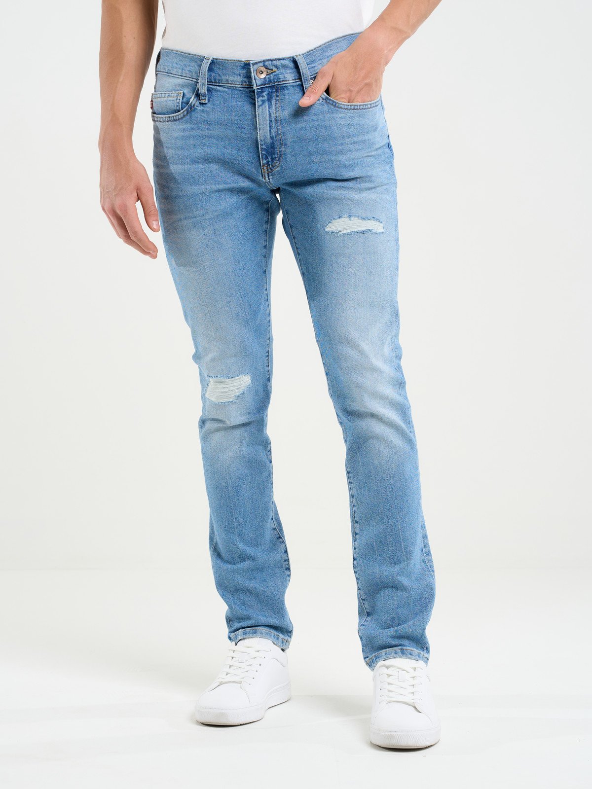 Big Star Man's Slim Trousers Denim 110843 Light Denim-239