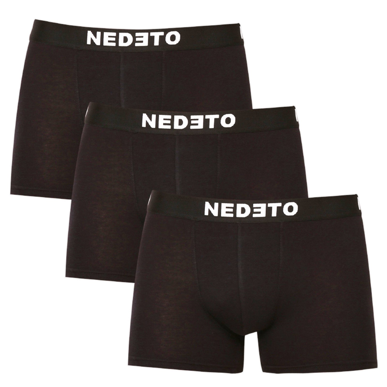 3PACK pánské boxerky Nedeto černé (3NB001b) XXL