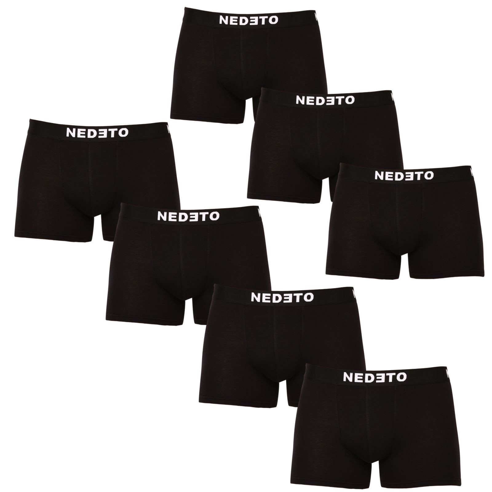 7PACK pánské boxerky Nedeto černé (7NB001b) XXL