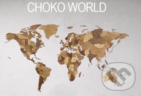 Svetová mapa Choco World (veľkosť M) - ECO WOOD ART