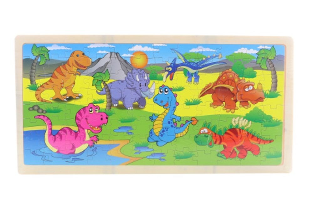 Popron.cz Dřevěné puzzle dino 96 dílků