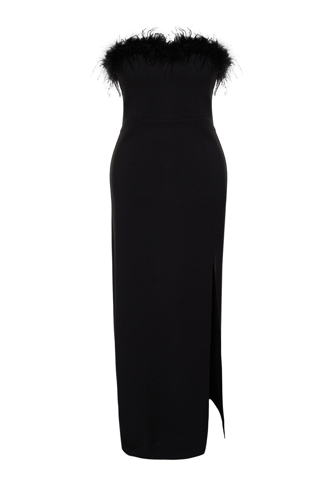 Trendyol Curve Black Straight Shift Maxi Woven Plus Size Dress