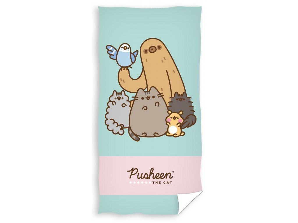 Carbotex Bavlněná froté osuška 70x140 - Kočička Pusheen Gund Stromy Pip Bo a Cheek