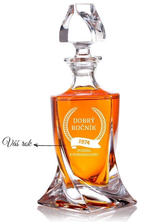 Dekorant Crystalite Bohemia karafa na whisky DOBRÝ ROČNÍK