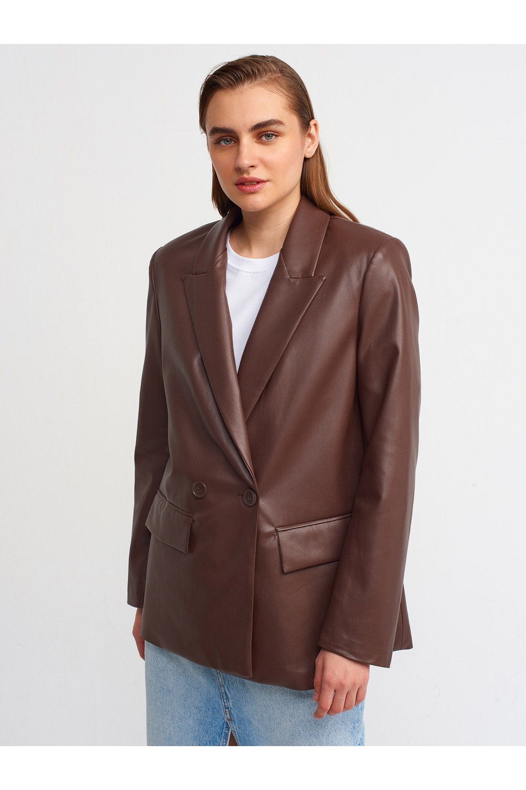 Dilvin 6939 Leather Jacket-brown