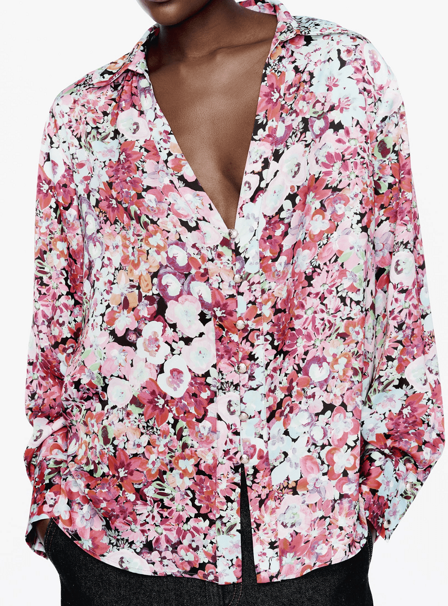 Květovaná saténová halenka Zara