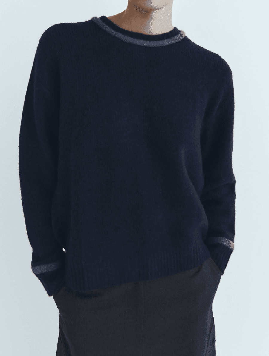 Modrý svetr s otevřenými zády Zara