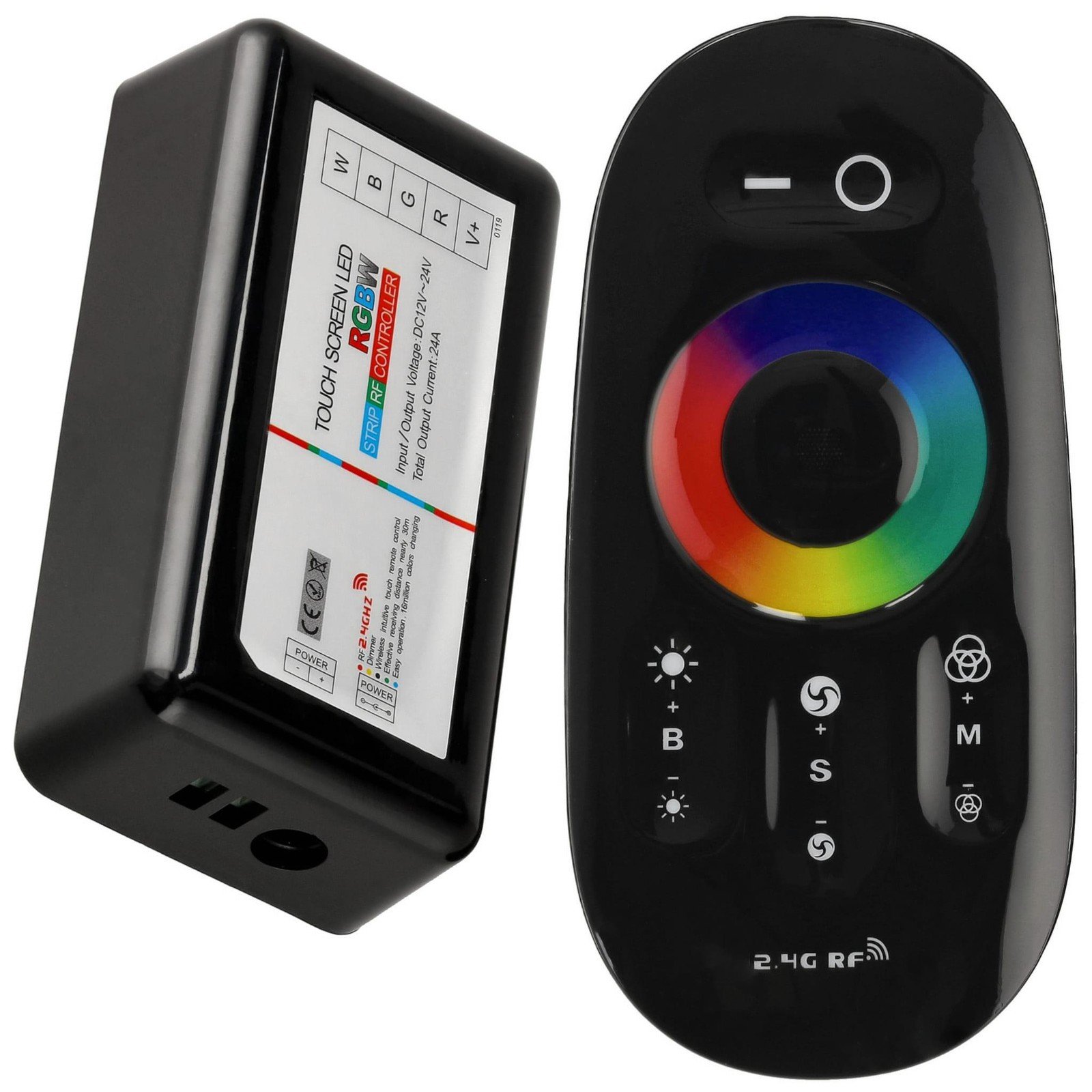 Berge RF RGBW kontroler + dálkový ovladač pro LED pásky 12-24V 24A 288W EC20352