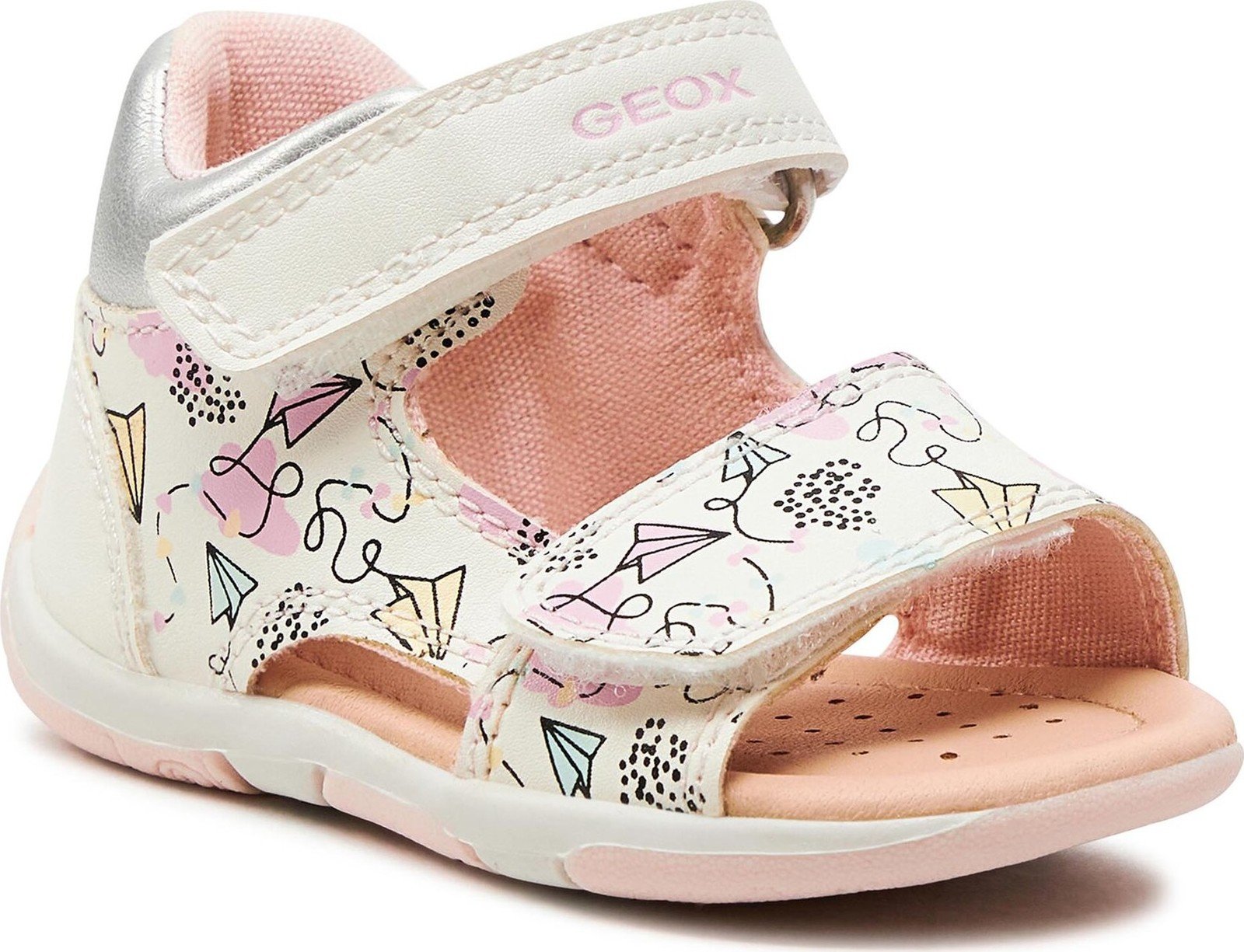 Sandály Geox B Sandal Tapuz Girl B450YA 000BC C0653 White/Multicolor