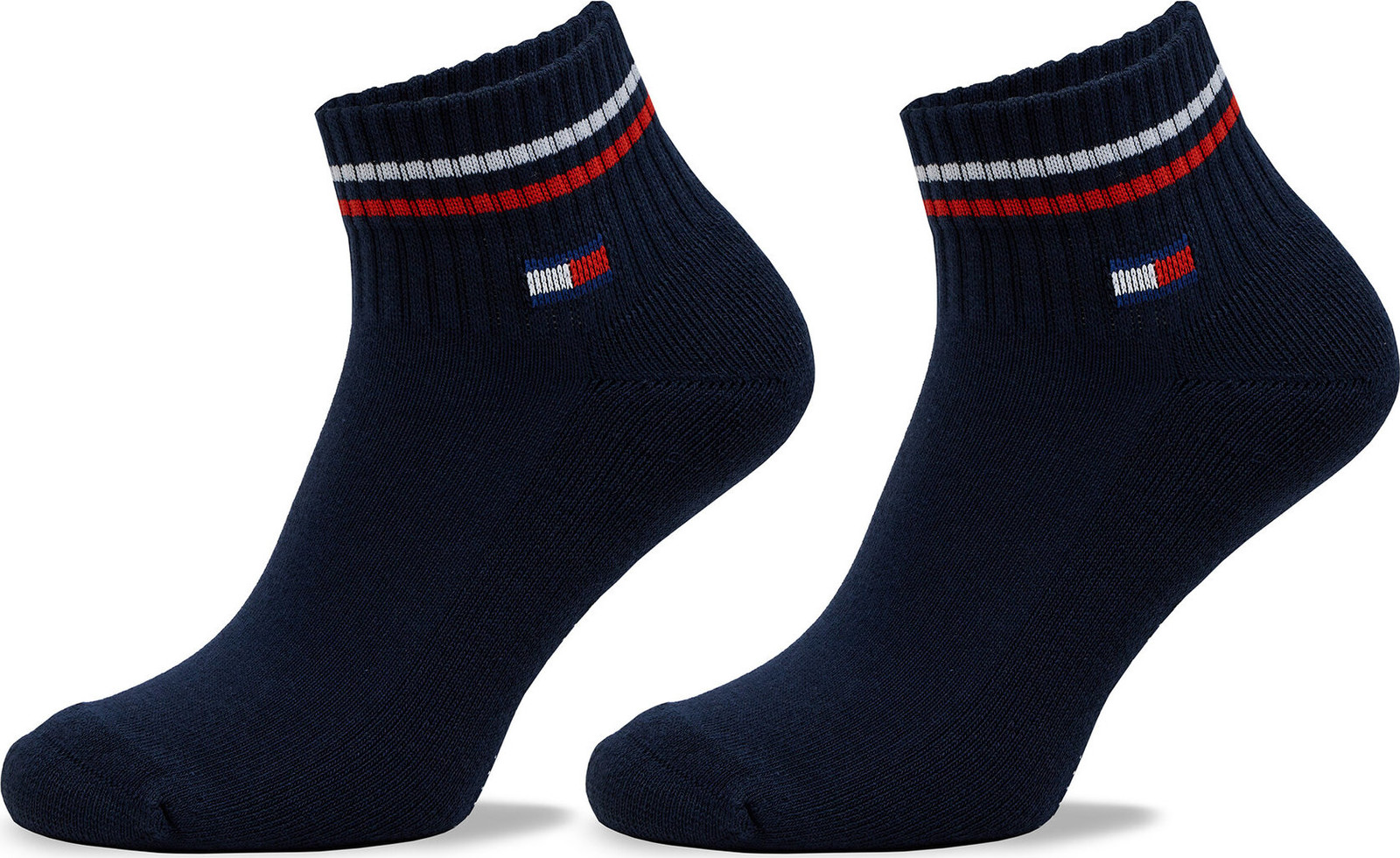 Sada 2 párů nízkých ponožek unisex Tommy Hilfiger 701228177 Dark Navy 002