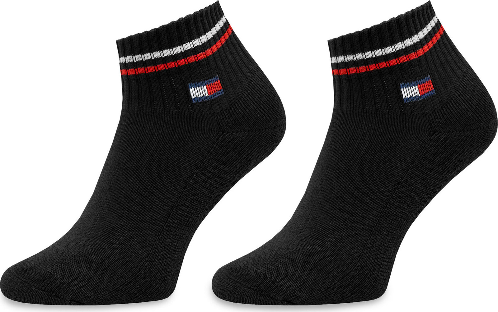 Sada 2 párů nízkých ponožek unisex Tommy Hilfiger 701228177 Black 003