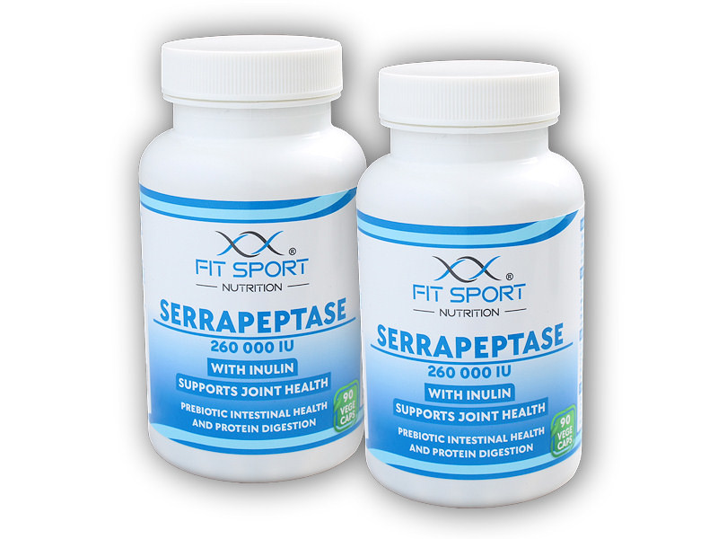 FitSport Nutrition 2x Serrapeptase 260.000 IU with Inulin 90 kapslí