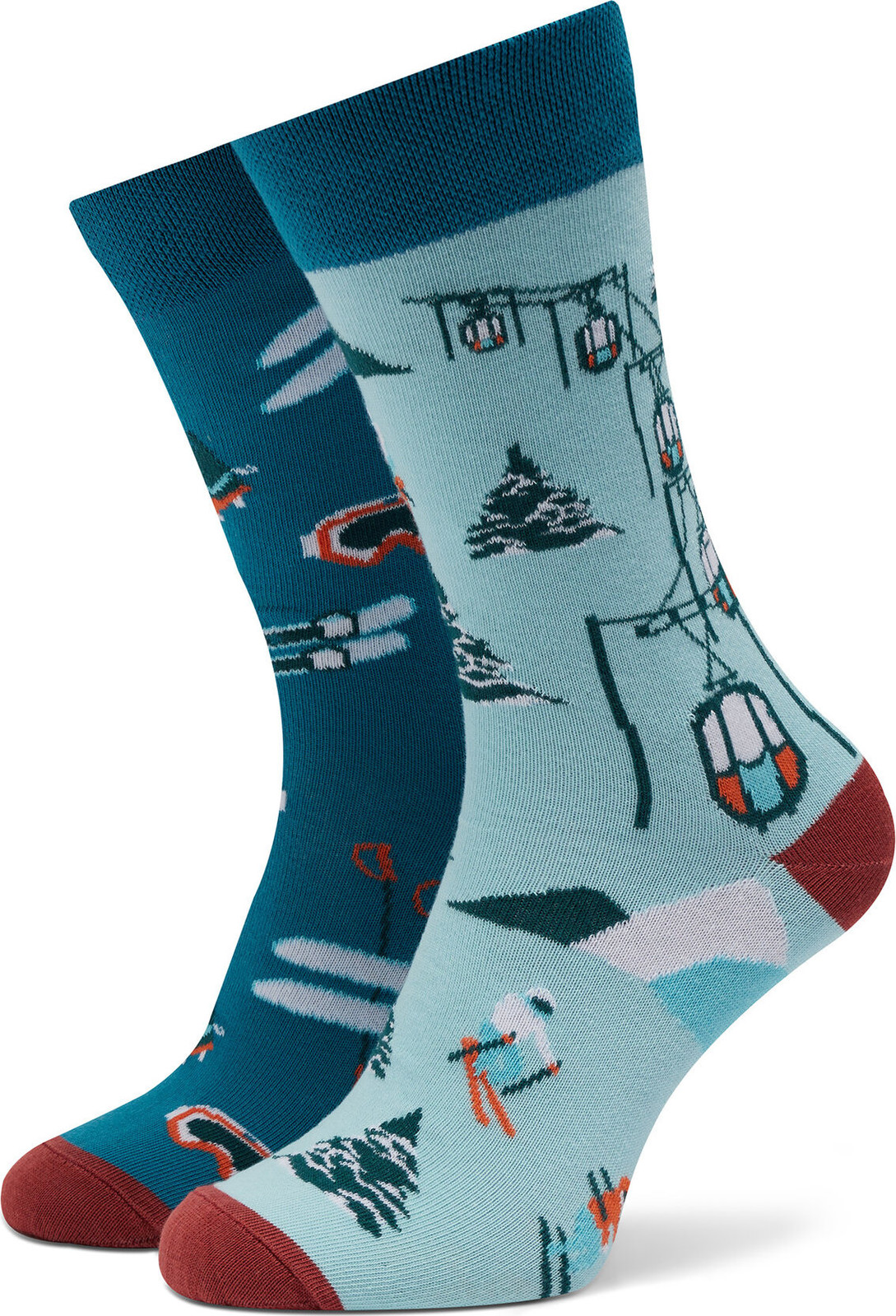 Klasické ponožky Unisex Funny Socks Ski SM1/06 Modrá