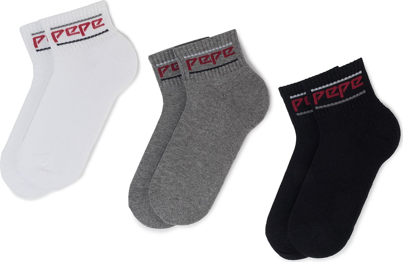 Sada 3 párů nízkých ponožek unisex Pepe Jeans Rib T/Liner North PMU10568 Multi 0AA