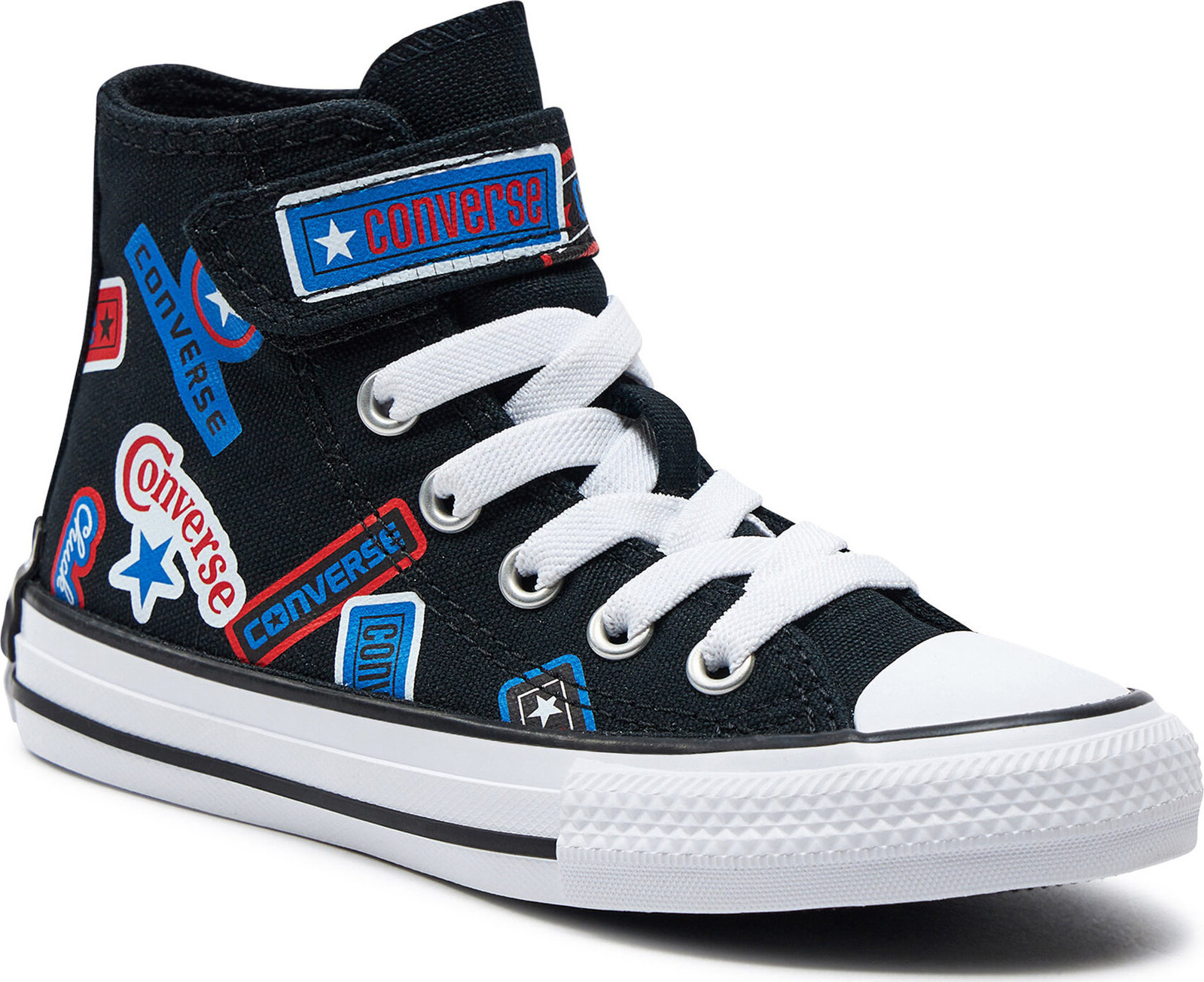 Plátěnky Converse Chuck Taylor All Star Easy-On Stickers A06356C Black/Fever Dream/Blue Slushy
