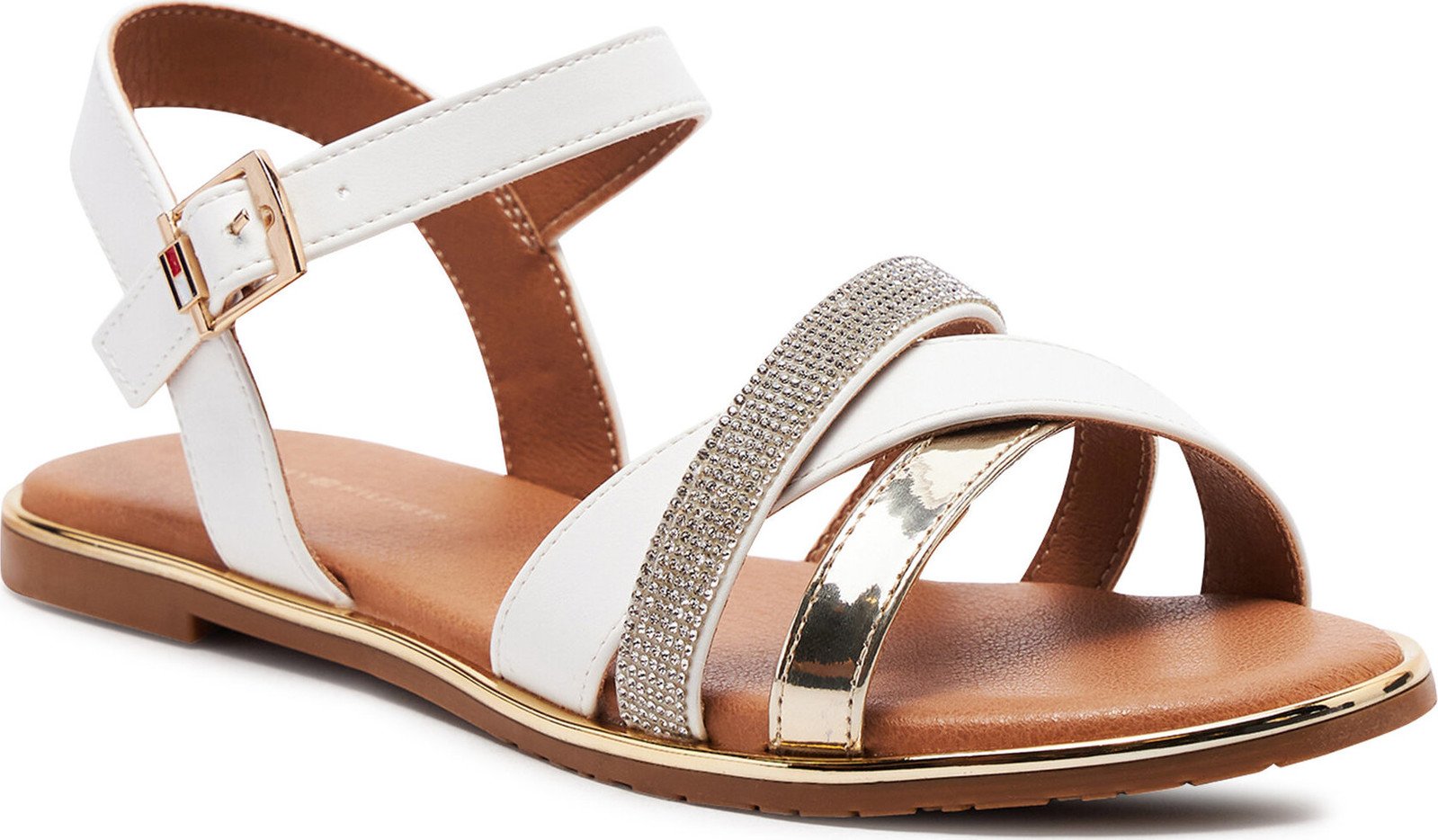 Sandály Tommy Hilfiger Flat Sandal T3A2-33252-0326 S White/Platinum X048