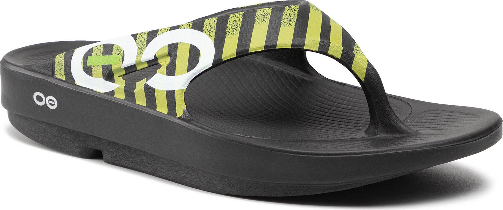 Žabky OOfos Ooriginal Sport Black/Yellow Stripe