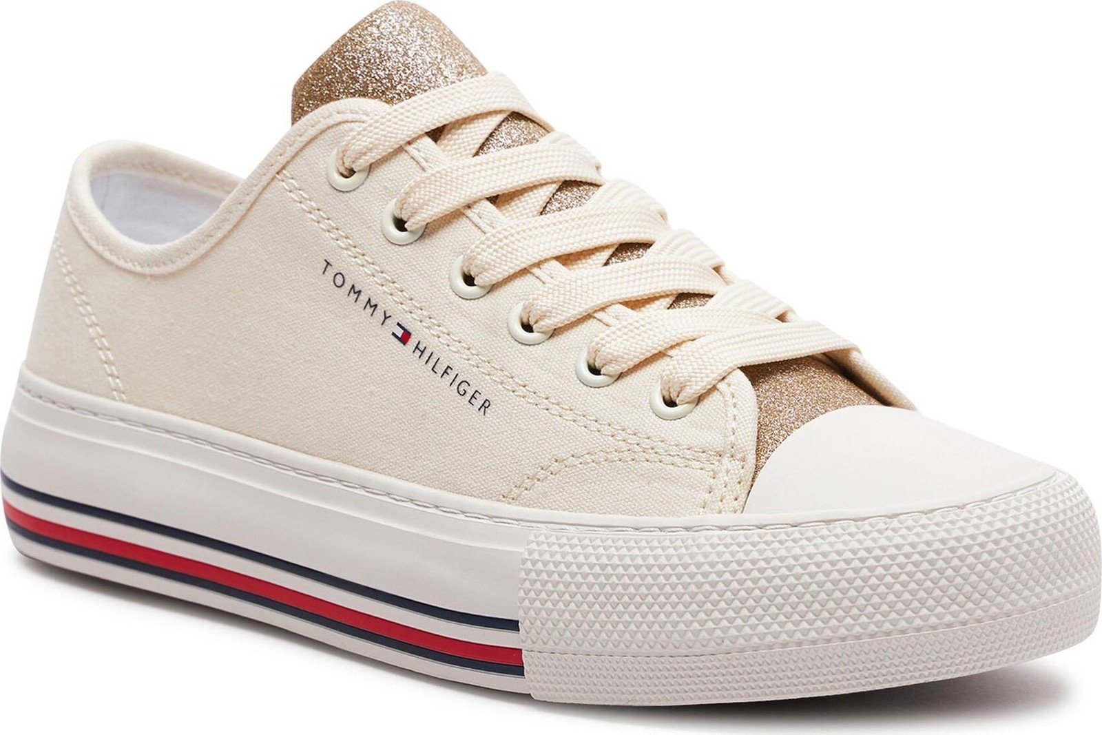 Plátěnky Tommy Hilfiger Low Cut Lace-Up Sneaker T3A9-33185-1687 S Beige 500