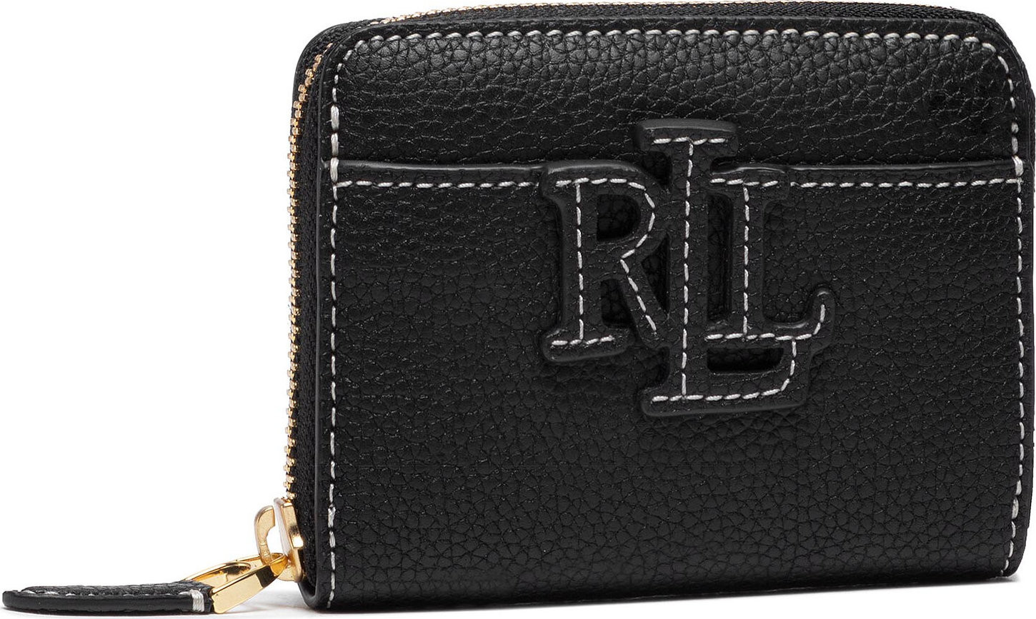 Malá dámská peněženka Lauren Ralph Lauren Logo Zip Wlt 432836654001 Black/Ecru