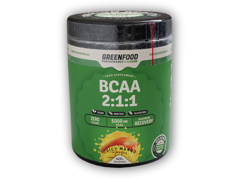 GreenFood Nutrition Performance BCAA 2:1:1 420g Varianta: malinový juice