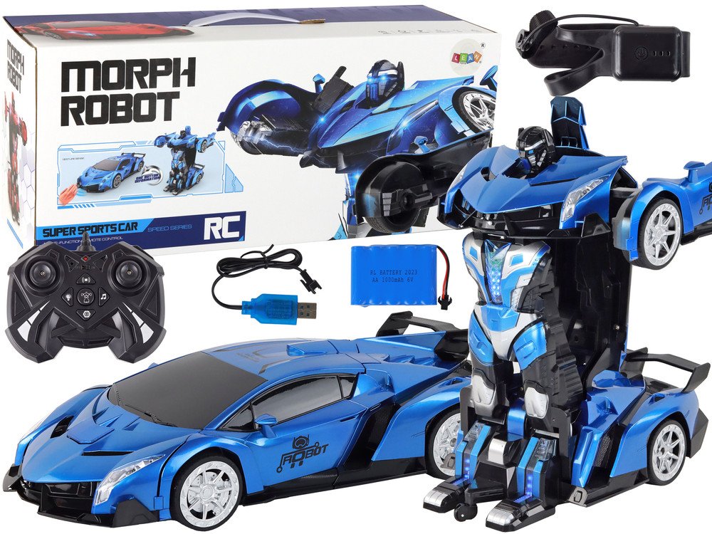 mamido Auto Robot Transformers 2v1 na dálkové ovládání RC 1:10 modrá