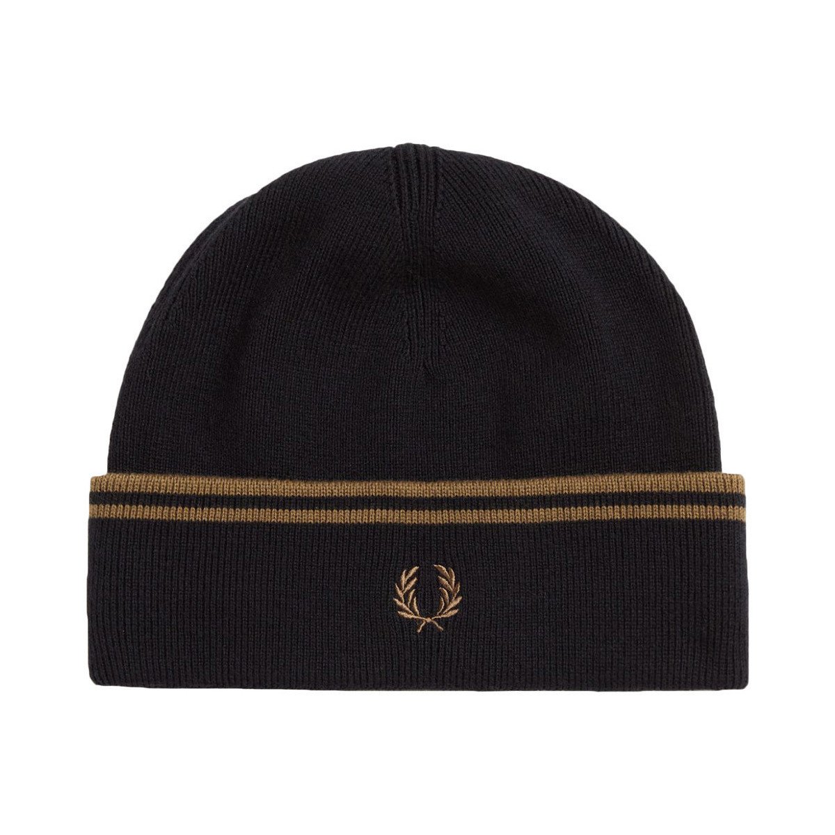 Fred Perry  Twin Tipped Merino Wool Beanie  Černá