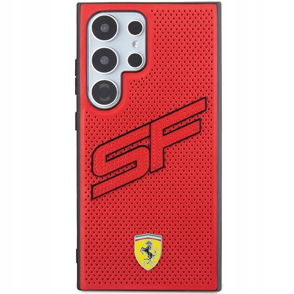 Ferrari Sf Perforated pouzdro case obal pro Samsung S24 Ultra, kožené