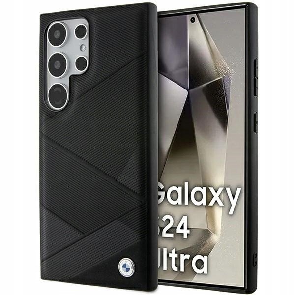 Černé Pouzdro Case Cover Kryt Pouzdro Bmw Pro Galaxy S24 Ultra Eko Kůže
