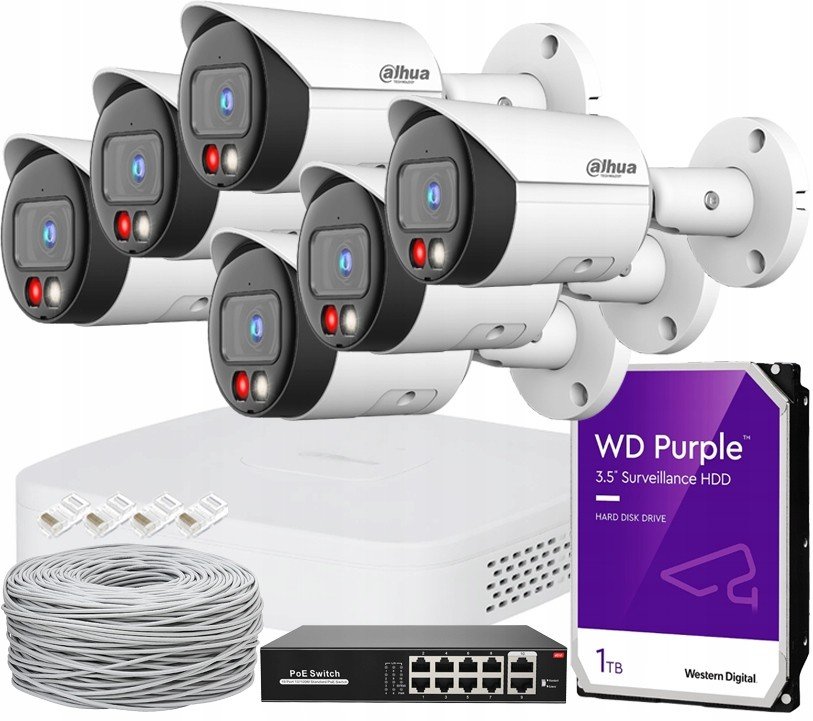 Ip monitoring Pro rozšíření 6 kamer 5Mpx Dual Light Dahua 8CH rekordér