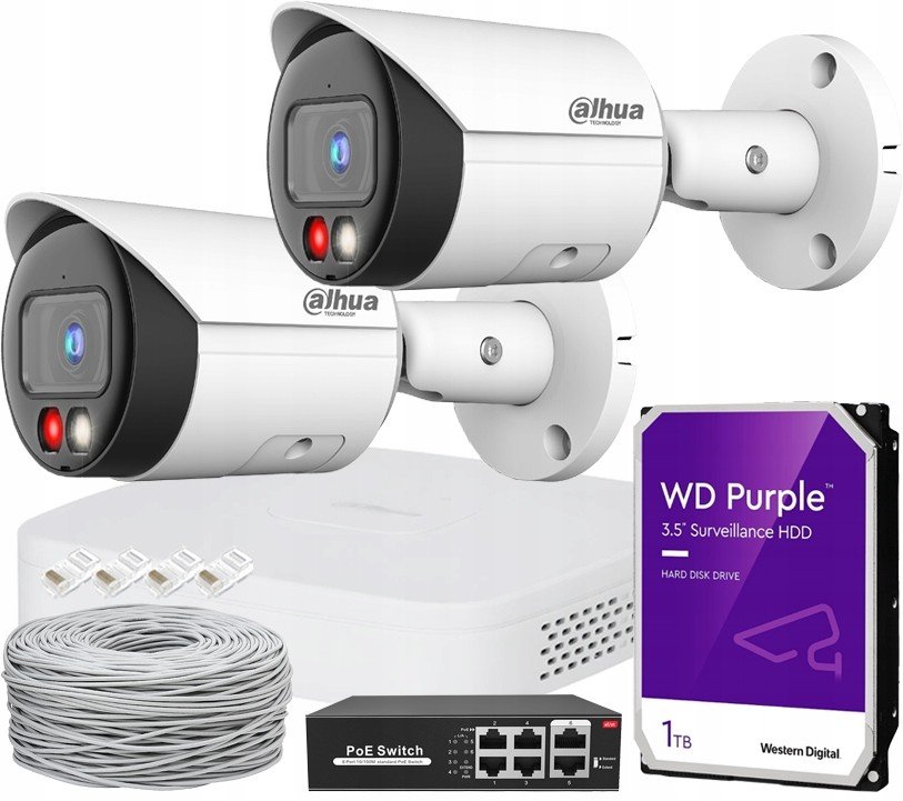 Venkovní Ip monitoring Set 1 ks Dahua WizSense 5Mpx 1TB rekordér