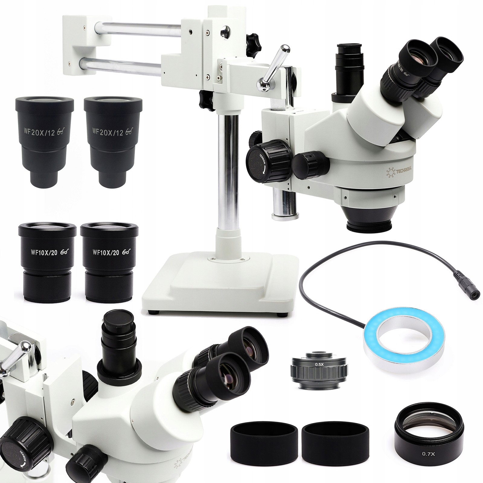 Mikroskop Stereoskopní Optický 10HW Led Osvětlení Obiektyw 0,7x Okular