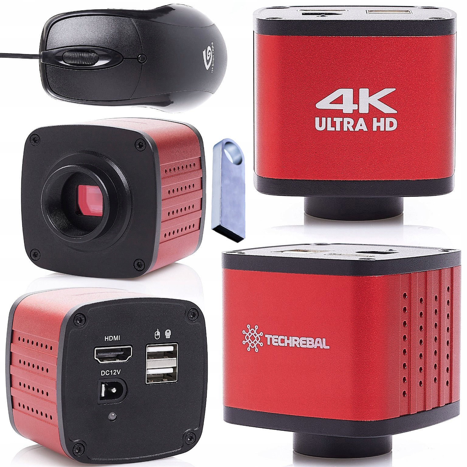 techrebal> Kamera Pro Digitální Stereoskopický Mikroskop Wild Red 4K 8MP