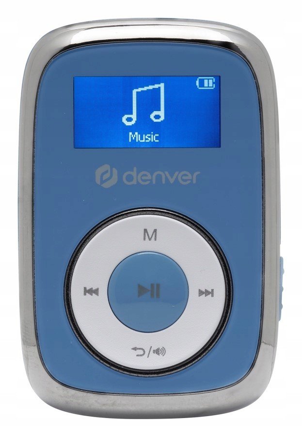 MP3 přehrávač Denver MPS-316 modrý 16GB paměťový klip pro uchycení