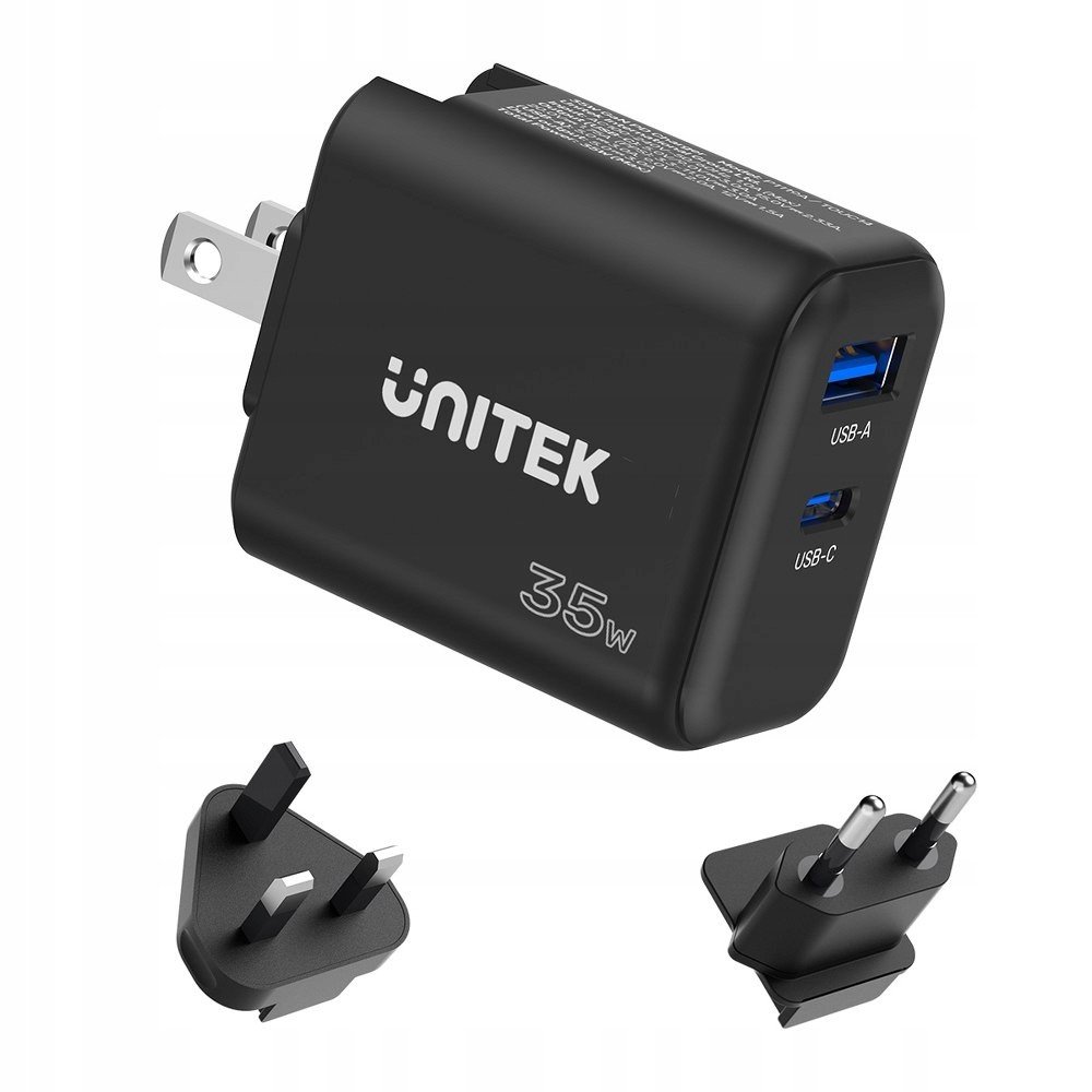 Unitek nabíječka GaN Pd 35W Usb-c Usb-a černá