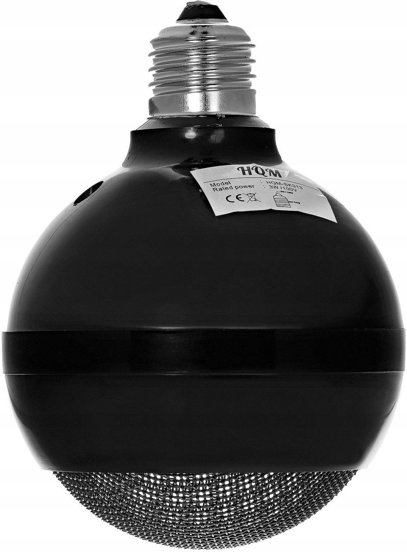 Kulový reproduktor HQM-SK313 3W 100V závit E27 Černý