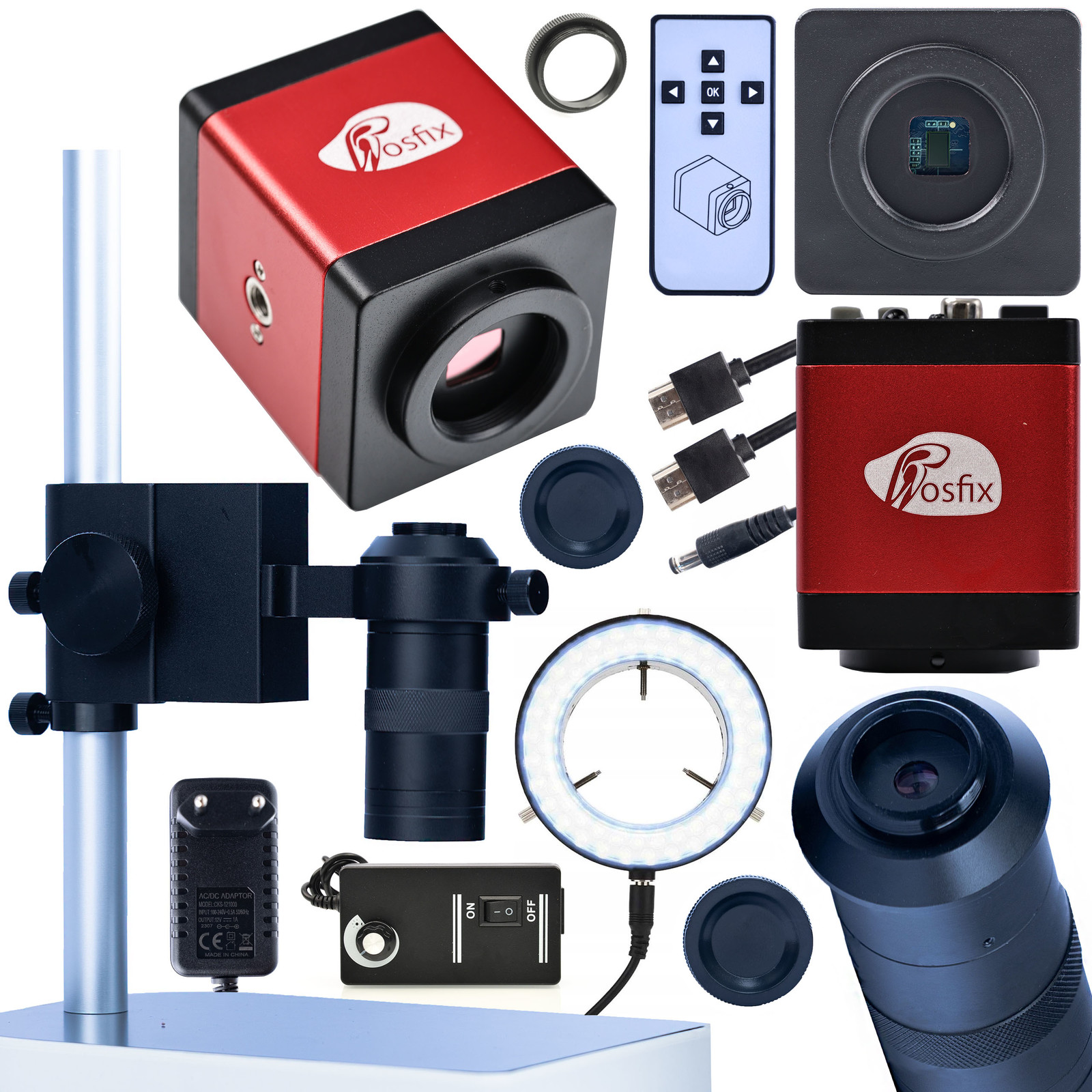 Digitální Mikroskop Pro Elektroniku S Fullhd Red Draco Kamerou Iluminátor 4V1