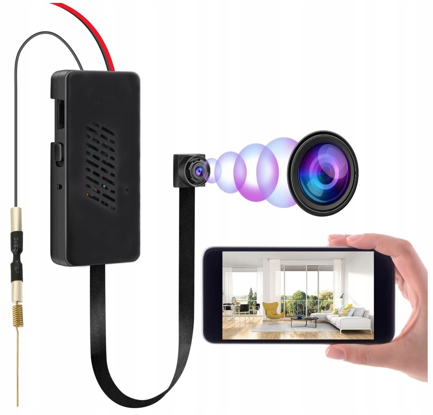 Mini Špionážní Kamera Skrytá Wifi Detekce Pohybu Podhled Na Telefonu