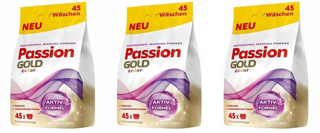Proszek do prania kolorów Passion Gold 3x2,7 kg