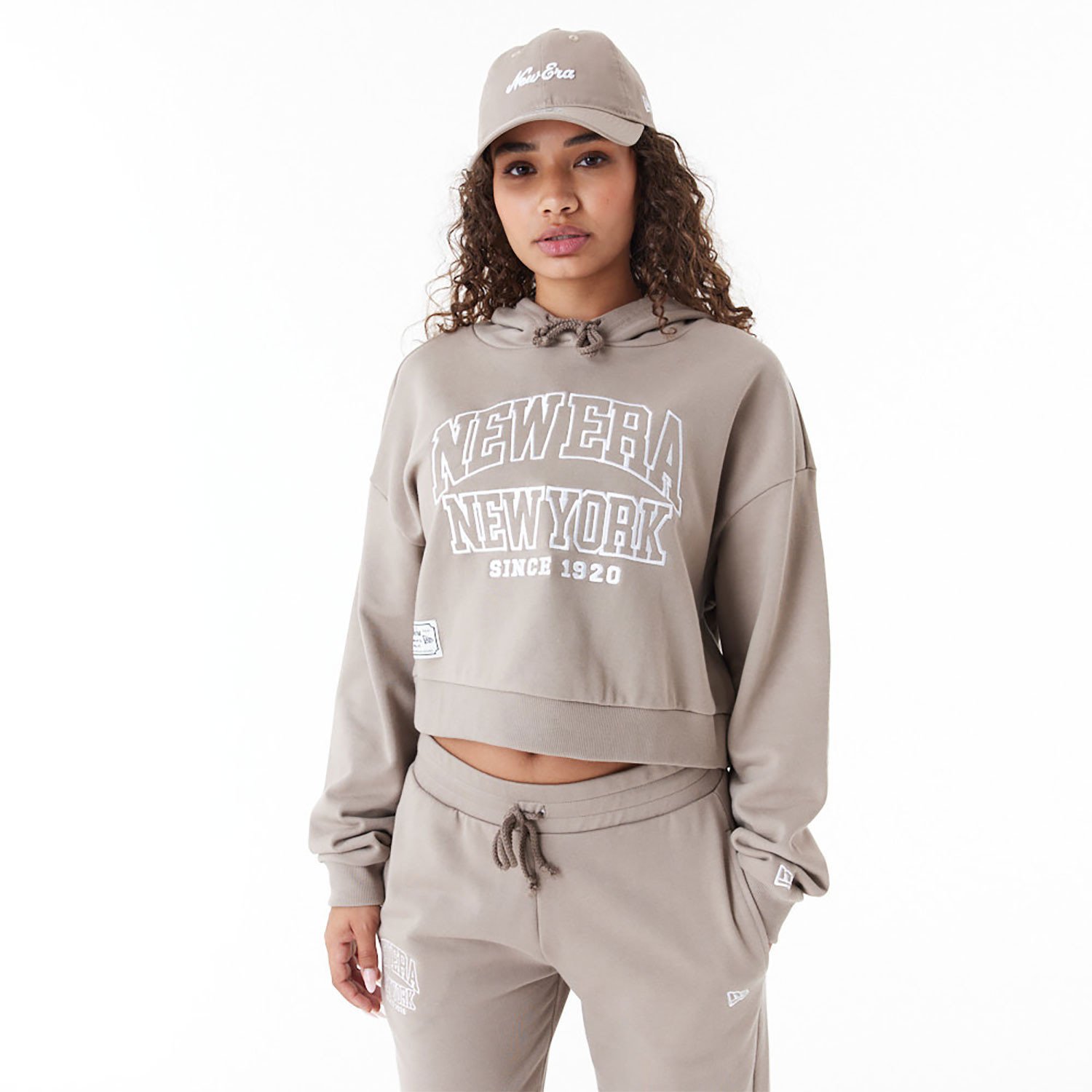 NEW ERA Arch wordmark crop hoody Dámská mikina US L 60435282