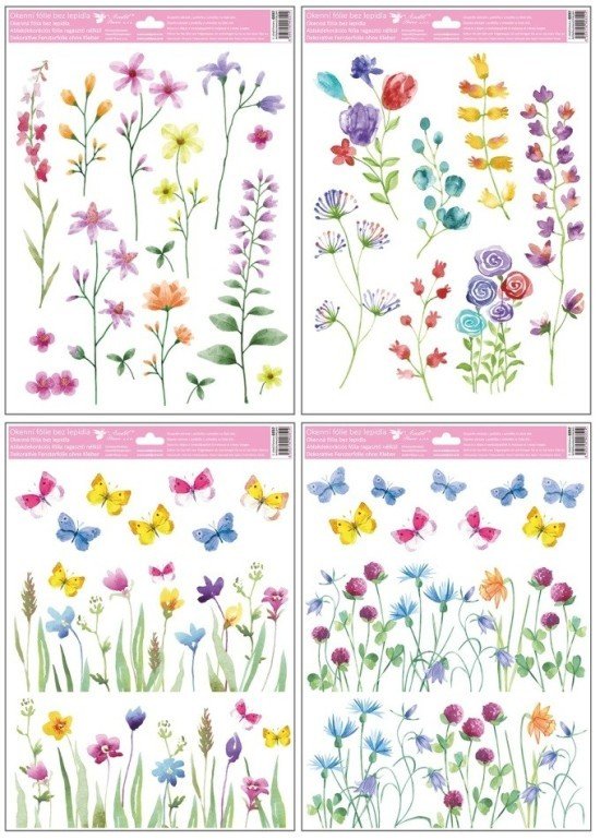 Anděl Okenní fólie - jarní louka - 30 x 42 cm - 6892