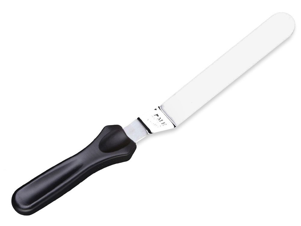 Roztírací nůž ohnutý s kulatou špičkou menší - 23 cm - stěrka - PME