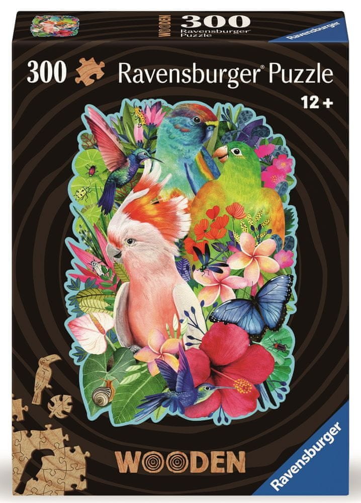 Ravensburger 120007609 Dřevěné puzzle Barevní papoušci 300 dílků