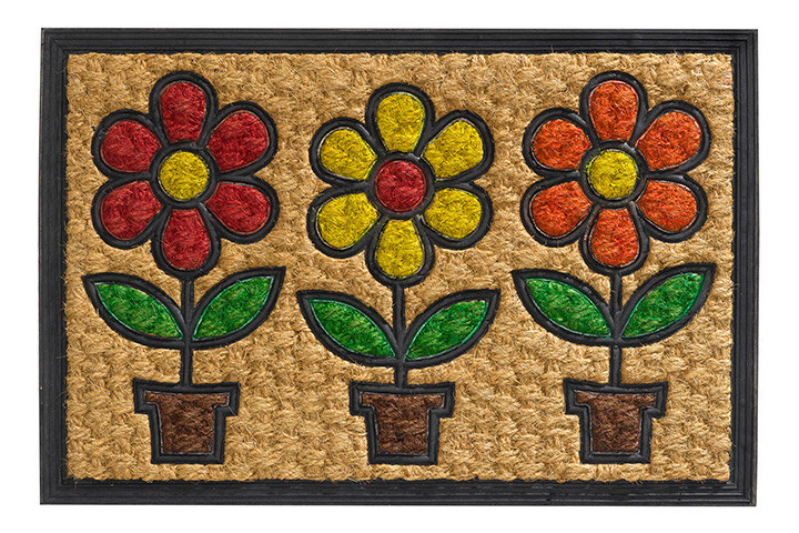 Rohožka Kokos + guma Tři květiny - 40x60 cm Hamat