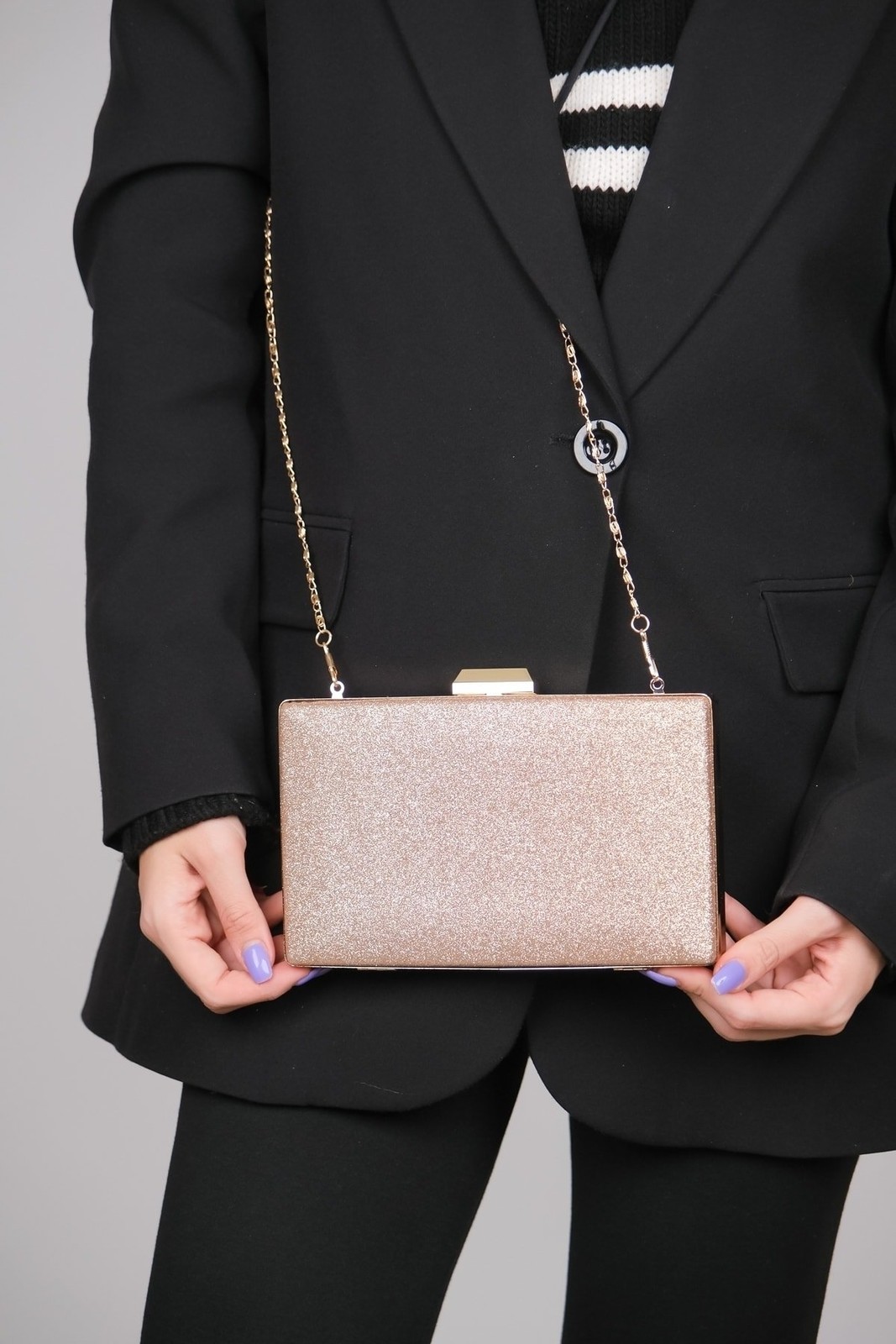 LuviShoes Helf Rose Sand Glitter Women's Evening Bag