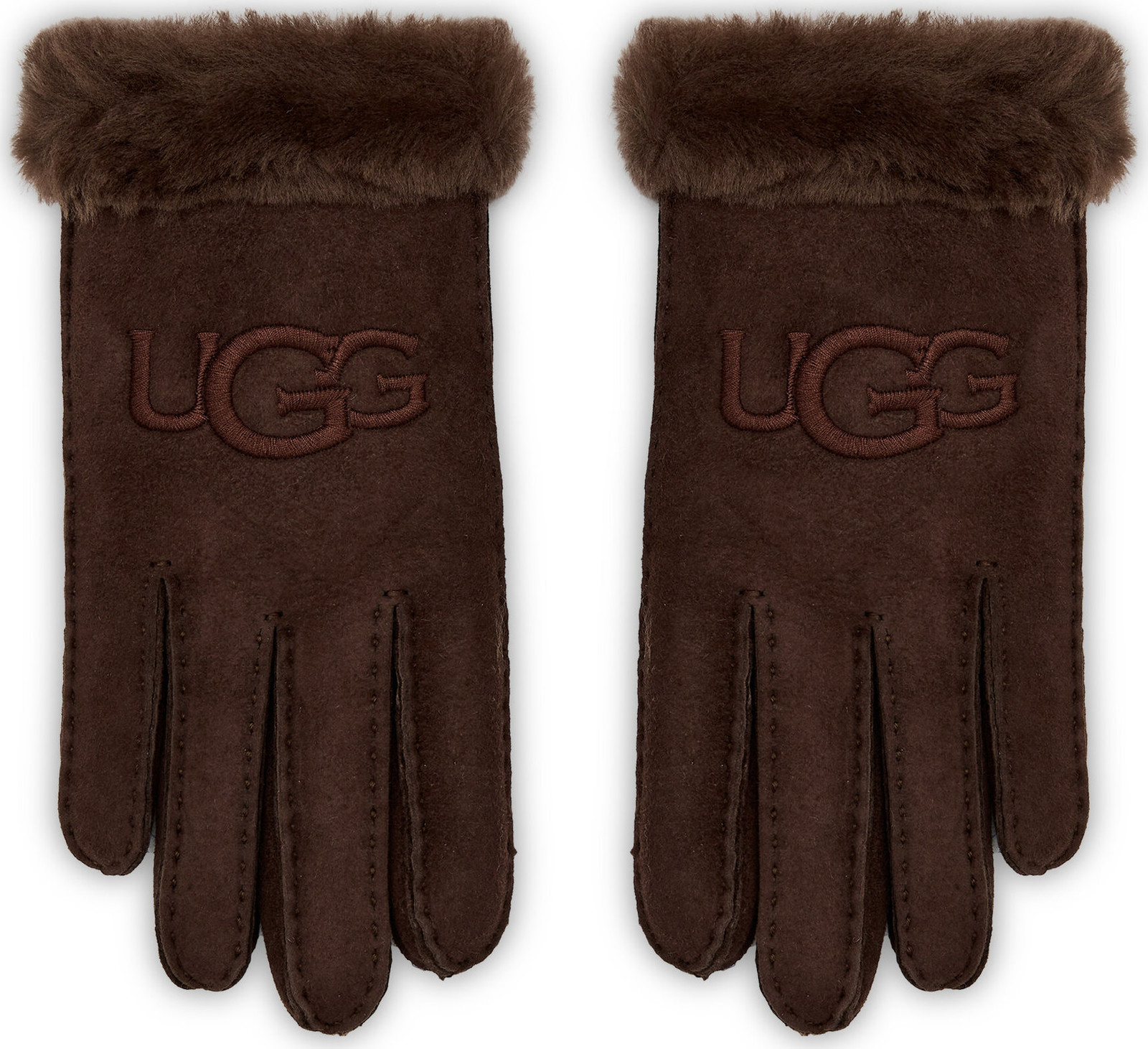 Dámské rukavice Ugg W Sheepskin Embroider Glove 20931 Burnt Cedar