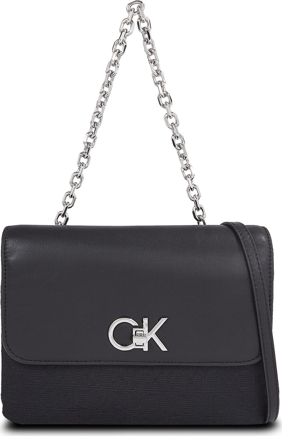 Kabelka Calvin Klein Re-Lock Double Gusett Bag_Jcq K60K611877 Black Jacquard Mono 0GK