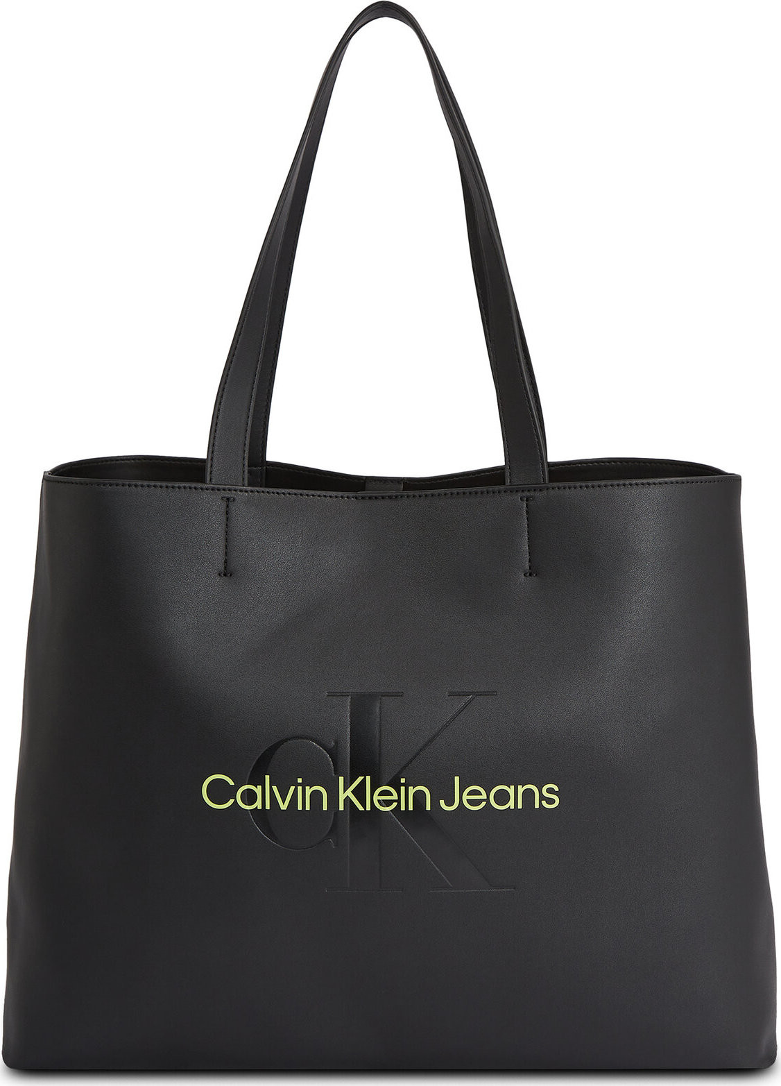 Kabelka Calvin Klein Jeans Sculpted Slim Tote34 Mono K60K610825 Black/Dark Juniper 0GX
